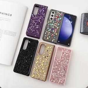 Housse de téléphone portable avancée en pierre bling avec strass pour Samsung ZFold 6/5/4/3, étui de protection antichoc - Product Image 1