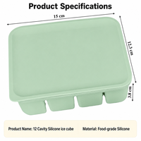 Moule à glaçons en silicone alimentaire à 12 cavités, type presse, facile à démouler, sans BPA, réutilisable, pour la fabrication de bâtonnets glacés DIY, vente en gros