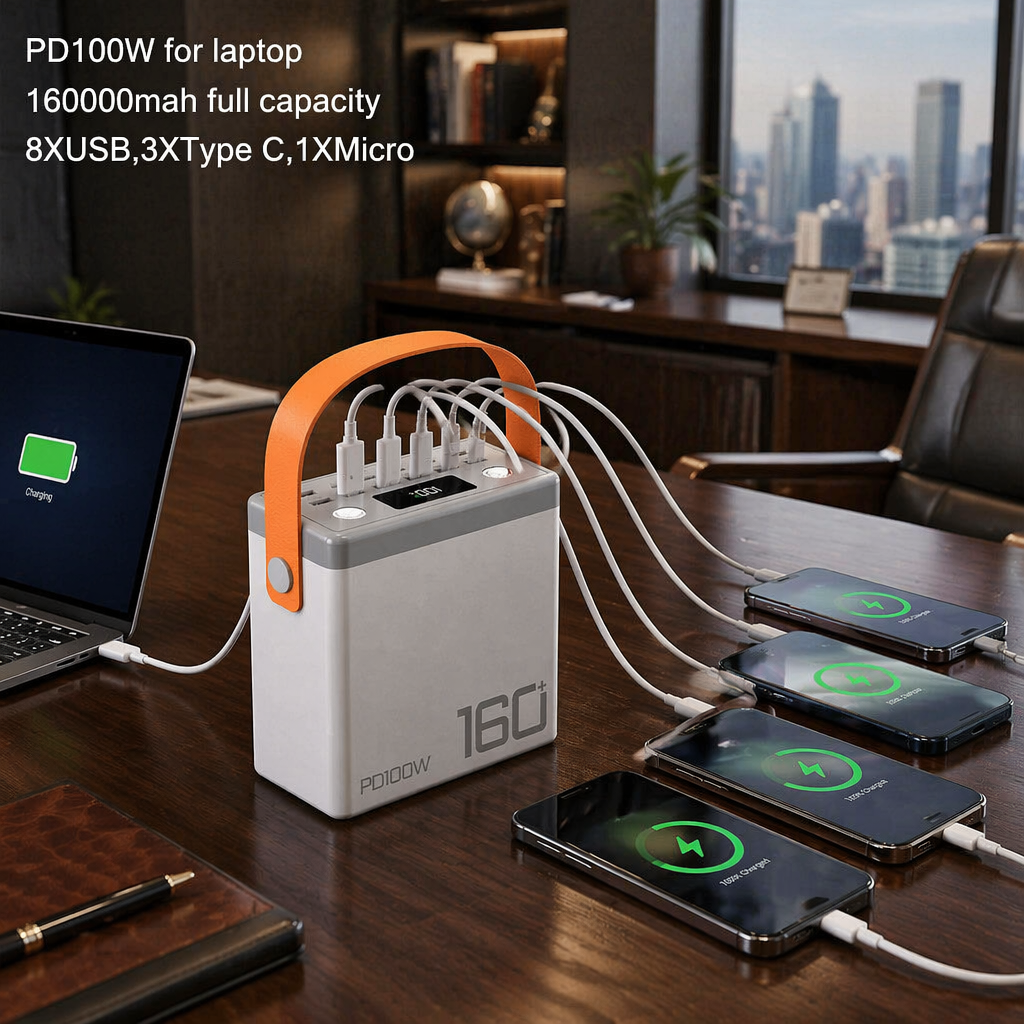 High Capacity 100W+22.5W LED Lamp <strong>Power</strong> <strong>Bank</strong> 160000mah Fast Charging <strong>Portable</strong> <strong>Laptop</strong> <strong>Charger</strong> with LED Lighting