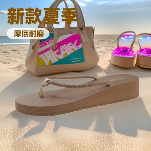 Nouvelles sandales de plage 2026 pour femmes – Tongs compensées à plateforme avec strass, idéales pour l'été et la plage - Product Image 2