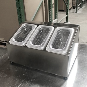Stainless Steel Condiment <b>Caddy</b> Station with GN Food Pans - Product Image 2