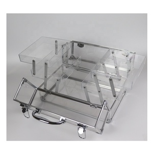 Fashion Makeup Train <strong>Case</strong> with Aluminum &amp; Acrylic Glue Tray for Eyelashes &amp; Maquiagem Stylish <strong>Make</strong> <strong>up</strong> <strong>Cases</strong> - Product Image 5
