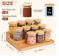 Support à épices 12 pièces avec pots d'assaisonnement vides de 6oz et étiquettes pour l'organisation de l'armoire pour l'utilisation de boissons et d'épices