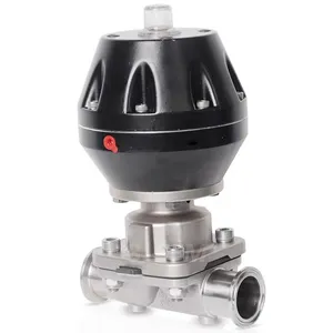 CQATMT Chuck Type Pneumatic Actuator Control Valve SUS316 Clamp Type Sanitary Food Grade Diaphragm Valve