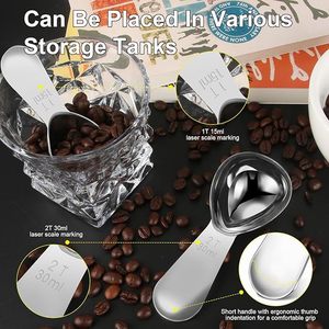 Cuillères à café robustes en acier inoxydable 304, 1 cuillère à soupe/15 ml et 2 cuillères à soupe/30 ml, cuillères en métal de qualité alimentaire écologiques pour le café - Product Image 4