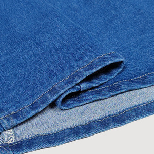 Robe mini en jean pour femme à col <span class=keywords><strong>carré</strong></span> et manches bouffantes, avec dos noué et ourlet à volants, coupe trapèze, Sehe Fashion - Product Image 5