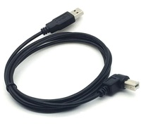 Kabel Pengisi Daya USB 2.0 Male ke Mini B Male 5-Pin Tembaga Hitam Sudut Kanan 90 Derajat, Panjang 0.3m-5m untuk Printer, Promo Hot Sale