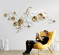 Décoration murale exquise en céramique faite à la main, motif feuille de lotus et poisson, pour salon, salle de bain, décoration de maison de luxe