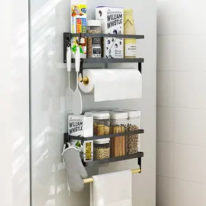 Favorável dobrável organizador de armazenamento rack de parede da cozinha geladeira magnética