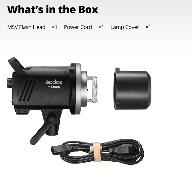 Godox MS200V MS300V 2.4G Built-in Wireless Receiver Lightweight Bowens Mount Photography Studio Flash Light