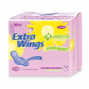 270mm Extra Wings Brand Name Regular Cotton Winged Shape Lady Sanitary Napkin Soft Organic Sanitary Pads To Congo