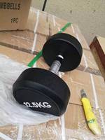 Ensemble d'haltères de musculation commerciaux TTSPORTS, haltères lourds en fonte noire, haltères de 10 kg et 25 kg, ensemble d'haltères en PU