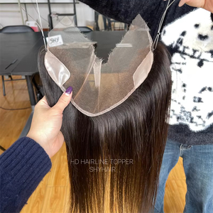 2026 SHY Ingrosso Topper <span class=keywords><strong>per</strong></span> <span class=keywords><strong>capelli</strong></span> 12*2 pollici con frontale in pizzo HD, <span class=keywords><strong>capelli</strong></span> grezzi, nodi singoli, <span class=keywords><strong>5.0</strong></span>, <span class=keywords><strong>per</strong></span> donna, <span class=keywords><strong>colore</strong></span> naturale - Product Image 1