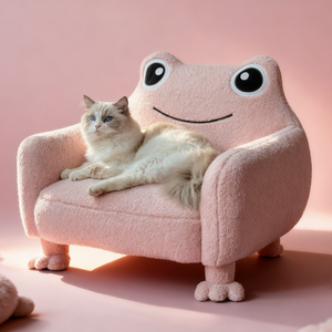 Custom Frog-Shaped Animal Design Solid Wood Accessories Luxury Premium <b>Dog</b> Cat <b>Bed</b> Wholesale Sherpa Fleece Raised Pet <b>Beds</b> - Product Image 1
