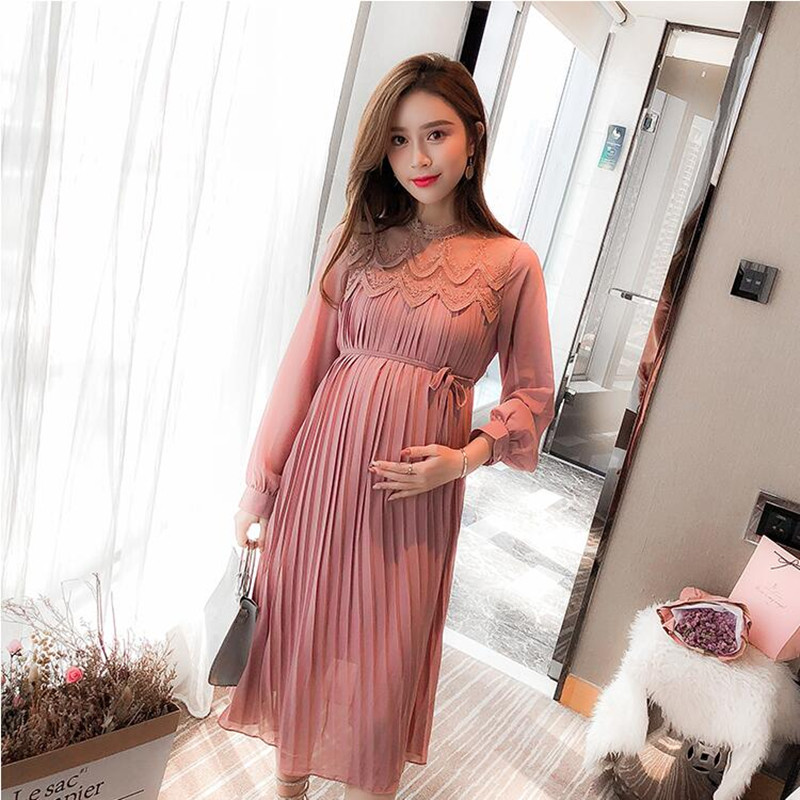 fitted lace wedding dress Chiffon Long Red Maternity Gown for Photography  loveangeldress