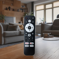 Télécommande vocale ABS personnalisable à 22 touches pour Android TV Box, lumière LED bleue, certifiée ROHS, avec 4 boutons, utilisation domestique