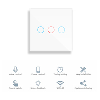 Commutateur intelligent EU UK Smart Touch Switch prend en charge Alexa WIFI Wall Touch Switch EWelink APP No Neutral Line E-Welink Series