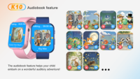 Reloj inteligente Aurakidoo K10, tarjetas de estudio con audiolibro, función de juegos para niños con Find My GPS Tracker, Reloj Inteligente Para Nios