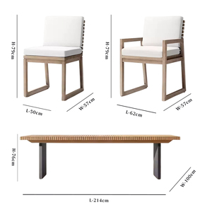 Ariely High-end <b>Garden</b> Patio Balcony Dining <b>Table</b> and Chair Set Outdoor Hotel Villa <b>Teak</b> Chair Furniture High-end Outdoor Dining - Product Image 6