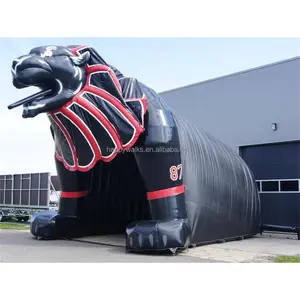 Phổ biến Đen Leopard Inflatable đường hầm lều bóng đá trò chơi thể thao lối vào đường hầm PVC Inflatable lều