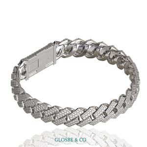 Everyday Wear GRA Round Synthetic (lab grown) Viet Nam Large Cuban Moissanite Diamond <b>Bracelet</b> for <b>Men</b> - Product Image 2