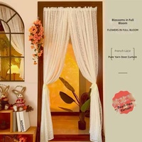 Rideau de porte en dentelle française pour chambre et salon, sans perçage, filtrant la lumière douce, ne bloque pas la lumière naturelle