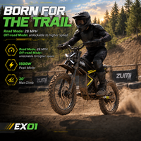 E Moto Dirt Bike moto électrique tout terrain 1500W 52V 2 batteries 68/140 km suspension complète freins à disque hydrauliques
