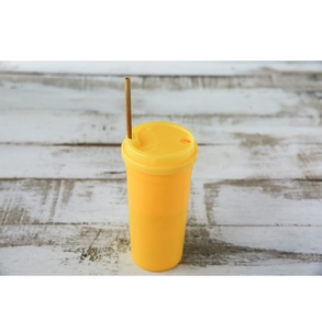 Stylish and Minimalist PP <b>Plastic</b> Cold <b>Cup</b> with Ergonomic Lid for Easy Sipping and Portability in Various Bright Colorways - Product Image 1