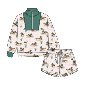 ชุดเสื้อผ้าลำลองสำหรับเด็กผู้หญิงและเด็กผู้ชาย ลายพราง แขนยาว มีเชือกผูกเอว กางเกงขาสั้น สำหรับฤดูใบไม้ร่วง - Product Image 5
