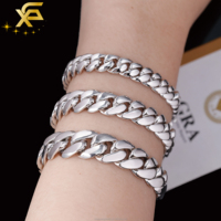 Chaîne cubaine Miami en argent sterling 925 massif, bijoux hip-hop, collier de rappeur 16mm-22mm, fermoir diamant, chaîne cubaine pour hommes