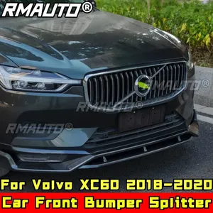 Kit carrosserie pour Volvo XC60 2018-2020, protection de pare-chocs, noir brillant, style sport, couvre-splitter de pare-chocs avant, accessoires de voiture - Product Image 1