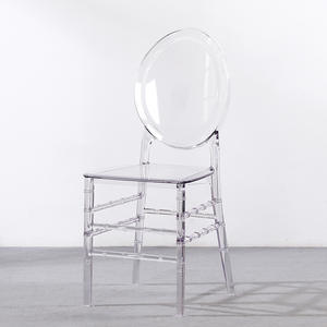 Silla de boda de acrílico transparente con respaldo redondo para salones de banquetes de hotel y capillas de boda, silla de cristal - Product Image 3