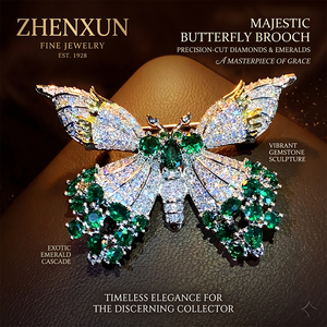 ZHENXUN Bros Paduan Tembaga Berlapis Emas Mawar Kupu-kupu Dua Warna Zirkon Warna-warni Aksesori Fashion Pernikahan Perhiasan Wanita - Product Image 1