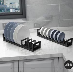 Organizador de almacenamiento de aluminio ajustable, mostrador, cajón de cocina, cuenco espacial, estante de secado de platos, instalación de tipo de pie - Product Image 2