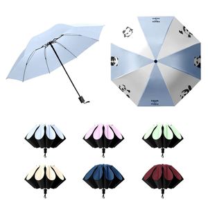 Parapluie inversé promotionnel, cadeau économique, pliable en 3 sections, portable, protection contre la pluie, impression de logo d'entreprise - Product Image 1