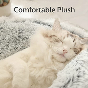 Cama de gato cálida de 40CM, sofá de Casa de felpa larga, cesta suave para dormir para mascotas, cama para perros, nido para gatos, cama para mascotas, cojín, soporte Dropshipping - Product Image 4
