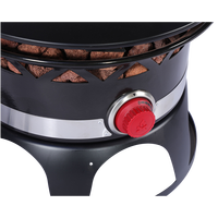 Brasero à gaz propane portable Ruixiao FP07A noir pour extérieur, avec couvercle en acier inoxydable thermolaqué, idéal pour les fêtes de jardin et le chauffage extérieur