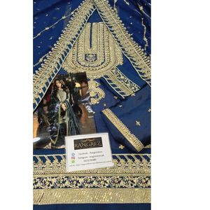 Ensembles Salwar ethniques en Faux Georgette lourde avec Dupatta, broderie multi-fils et sequins Jari - Product Image 2