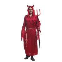 Costumes de démon du diable rouge pour hommes pour fête d'Halloween adulte Cosplay du diable Satan