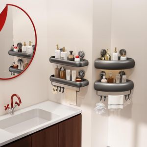 Étagère de salle de bain, sans perçage, à fixer au mur au-dessus du lavabo, support de rangement pour gel douche - Product Image 2