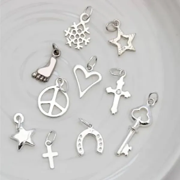 wholesale in bluk silver charms diy .925 925 sterling silver charms for jewelry making supplies