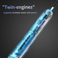 Fábrica profesional personalizada IPX7 Motor de limpieza profunda negro Sonic cepillo de dientes eléctrico cabezal de cepillo de vibración para viaje comercial