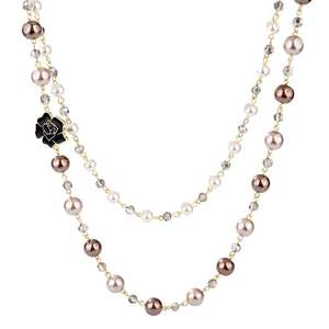 DF008热销时尚珍珠长项链女性花长珍珠项链 - Product Image 6