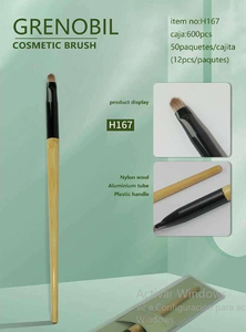 Brocha cosmética Grenolib H167, herramienta de maquillaje con mango de madera - Product Image 3