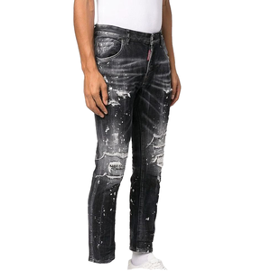 <span class=keywords><strong>Jeans</strong></span> da <span class=keywords><strong>Uomo</strong></span> ODM OEM Vintage <span class=keywords><strong>Classici</strong></span> Neri con Patch in Denim di Alta Qualità Pantaloni Streetwear Strappati di Qualità <span class=keywords><strong>Jeans</strong></span> per <span class=keywords><strong>Uomo</strong></span> - Product Image 1