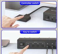   Commutateur KVM (hybride 4 entrées, 2 sorties) : partagez clavier, souris et 2 moniteurs entre 4 ordinateurs