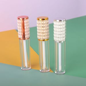 Botella de diamante de lujo DIY tubos de brillo de labios vacíos 5ml contenedor de lápiz labial líquido de plástico transparente con etiqueta privada - Product Image 3