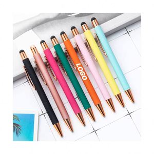 Stylo en aluminium gravé au laser personnalisé avec encre gel à bouton-poussoir pour cadeaux promotionnels - Product Image 1