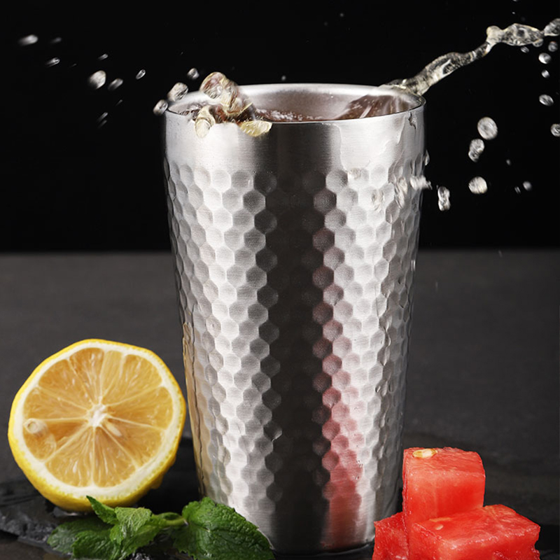 Korean Stainless Steel Drinking Cups Utensils For Restaurant Dual Insulated Beer Mug