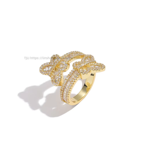Open <b>Ring</b> Hip Hop's New Copper-<b>set</b> Zircon <b>Ring</b> - Product Image 5